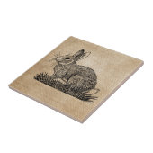 Bunny Rabbit Burlap Tegeltje (Zijkant)