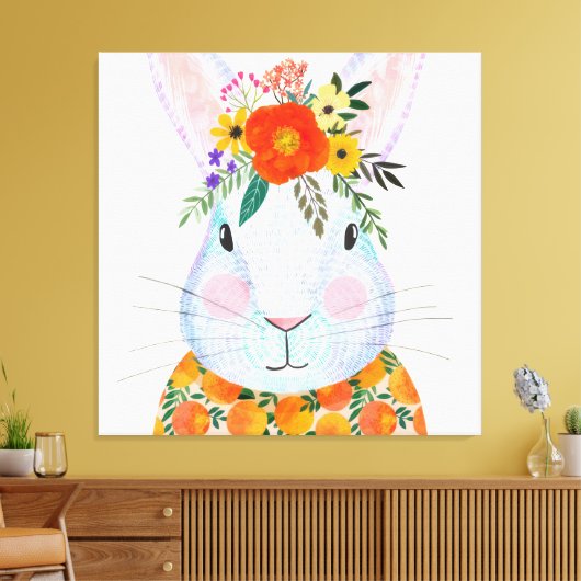 Bunny Rabbit Canvas Afdruk (Insitu (Woonkamer))