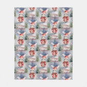 Bunny Rabbit Christmas Fleece Deken (Voorkant)