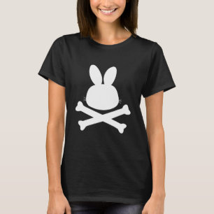 Bunny Rabbit Crossbones No Skull Not Scary Fun Gag T-shirt