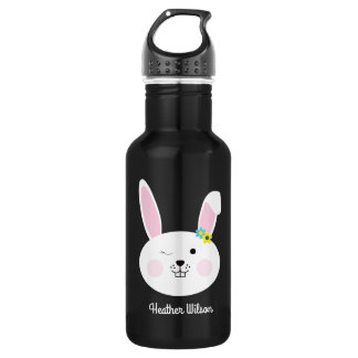 Bunny Rabbit Cute Kinder Water Bottle met naam Waterfles