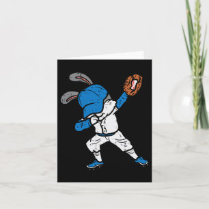Bunny Rabbit Dab Baseball Paasjongen Kaart