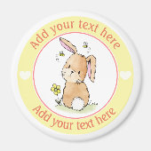 Bunny Rabbit en bijen, speciaal gepersonaliseerd Magneet (Voorkant)
