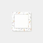 Bunny Rabbit en Carrot Pattern Post-It Notes (Voorkant)