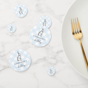 Bunny Rabbit En vichy table bleue Confetti