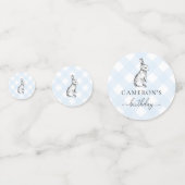 Bunny Rabbit En vichy table bleue Confetti (Derrière)