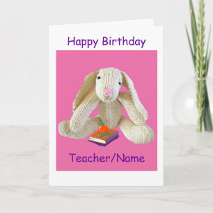Bunny Rabbit Enseignant Carte d'anniversaire fils