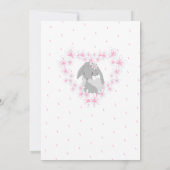 Bunny Rabbit fille rose Baby shower invitation Pos (Dos)