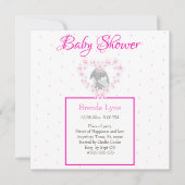 Bunny Rabbit fille rose Baby shower invitation Pos (Devant)