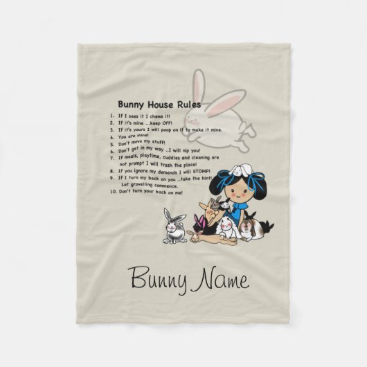 Bunny Rabbit Fleece - HouseRules Gepersonaliseerd (Voorkant)