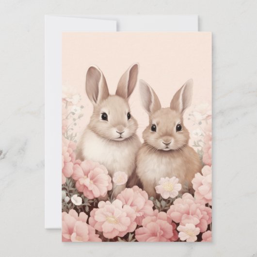 Bunny Rabbit Genre Révéler Invitation (Dos)