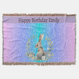 Bunny Rabbit gift - personalised blanket Deken