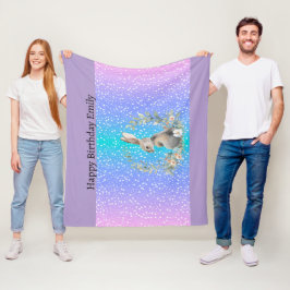 Bunny Rabbit gift - personalised blanket Fleece Deken