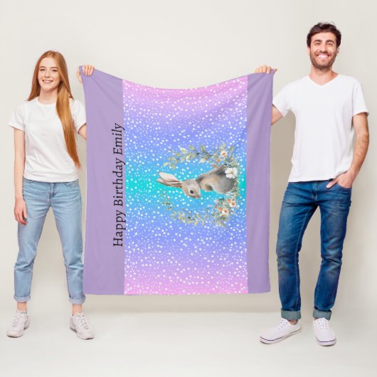 Bunny Rabbit gift - personalised blanket Fleece Deken (In situ)