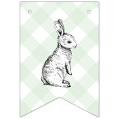 Bunny Rabbit Green Gingham Baby shower Bunting Vlaggetjes (Tweede vlag)