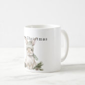 Bunny Rabbit Green Hat Christmas Koffiemok (Voorkant rechts)