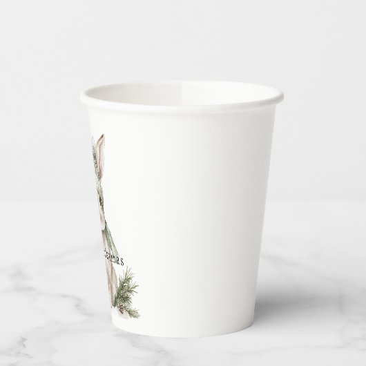 Bunny Rabbit Green Hat Christmas Papieren Bekers (Links)