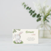 Bunny Rabbit Greenery Gender Neutral breng een boe Informatiekaartje (Staand voorkant)