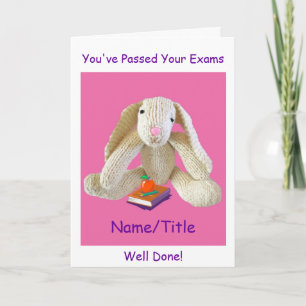 Bunny Rabbit heeft je Exams groetings Card doorsta Feestdagen Kaart
