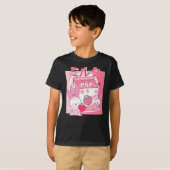 Bunny Rabbit houdt van aardbeienmelk. Kawaii T-shirt (Voorkant volledig)
