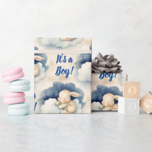 Bunny Rabbit Is een Boy Baby shower Cadeaupapier
