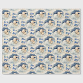 Bunny Rabbit Is een Boy Baby shower Cadeaupapier (Vlak)