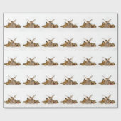 Bunny rabbit kerst cadeaupapier (Vlak)