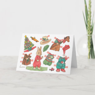 Bunny Rabbit kinder pop-up kerstkaart Feestdagen Kaart