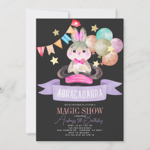 Bunny Rabbit Magician Magic Show Zwart Meisje Verj Kaart