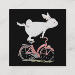 Bunny Rabbit op fietsen Vierkante Visitekaartje