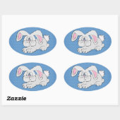 Bunny Rabbit Ovale Sticker (Vel)