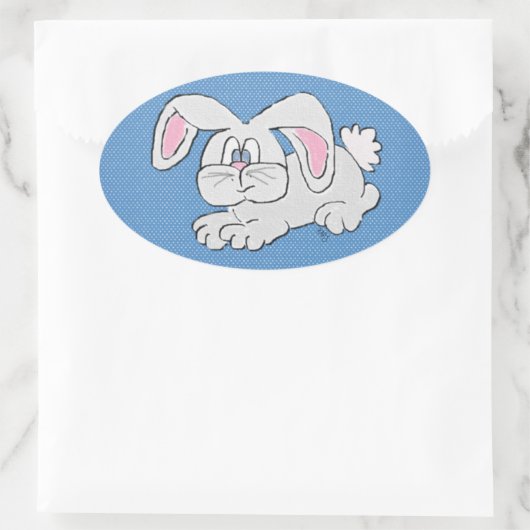 Bunny Rabbit Ovale Sticker (Tas)
