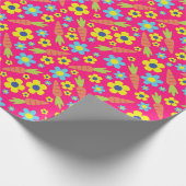 Bunny Rabbit Paaslente verjaardagsfeestje Cadeaupapier (Hoek)