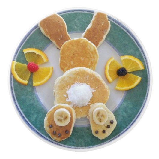 Bunny Rabbit Pancake Breakfast Drawer Pull Knop (Voorkant)