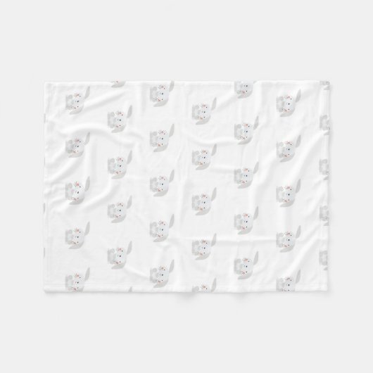 Bunny Rabbit Pattern Fleece Deken (Voorkant (Horizontaal))