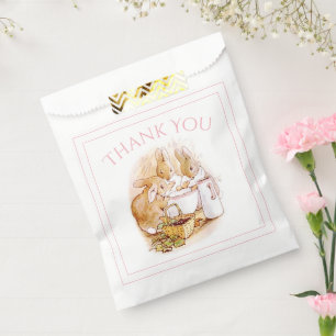 Bunny Rabbit Pink Baby shower Bedankzakje