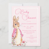 Bunny Rabbit Pink Baby shower Kaart (Voorkant)