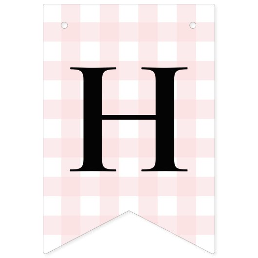 Bunny Rabbit Pink Gingham Birthday Bunting Banner (Tweede vlag)