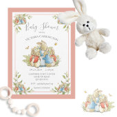 Bunny Rabbit Red Baby shower Kaart