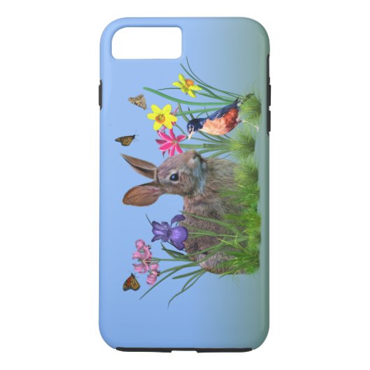 Bunny Rabbit, Robin en Flowers, Case-Mate iPhone Case (Achterkant)
