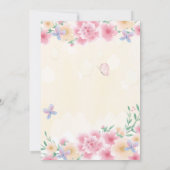 Bunny Rabbit rose fille Baby shower Invitation (Dos)