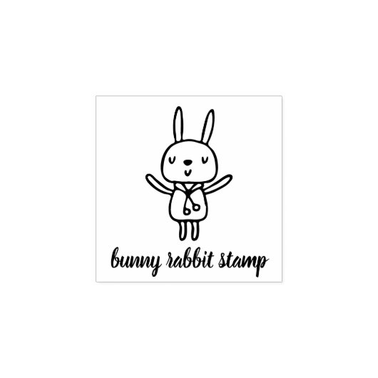 Bunny Rabbit Sketch Animal Rubberstempel (Afrduk)
