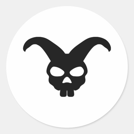 Bunny Rabbit Skull Ronde Sticker (Voorkant)