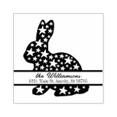 Bunny Rabbit Stars Monogram Retouradres Rubberstempel (Afrduk)