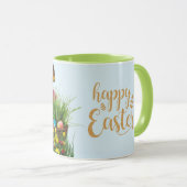 Bunny Rabbit Tulip Flowers Paaskoffie Mok (Voorkant rechts)