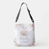 Bunny Rabbit Waterverf Floral Specialized Crossb Crossbody Tas (Achterkant)