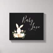 Bunny Rabbit Waterverf Nursery Canvas Afdruk (Voorkant)