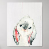 Bunny Rabbit Woodland Nursery Art Print (Voorkant)