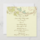 Bunny Rabbits and Flowers Neutraal Baby shower Kaart (Achterkant)