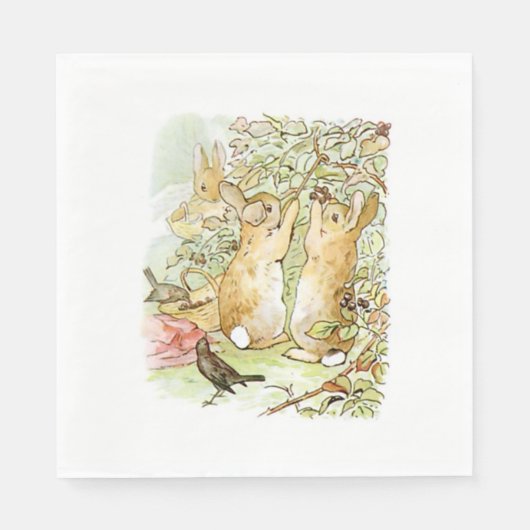 Bunny Rabbits: Blackberry Picking (Beatrix Potter) Servet (Voorkant)